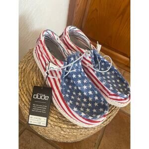 HEY DUDE ART WALLY AMERICANA SLIP ON SHOES SIZE 41